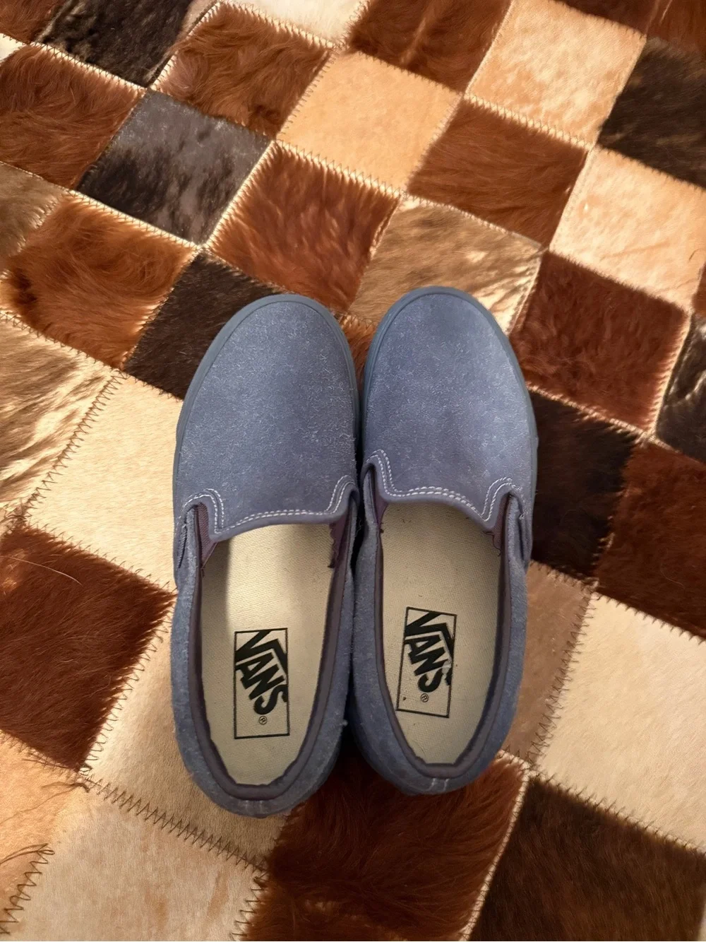 Denim Suede Vans Women's Slip-On Platform